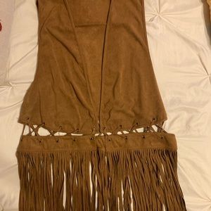 Brown suede vest